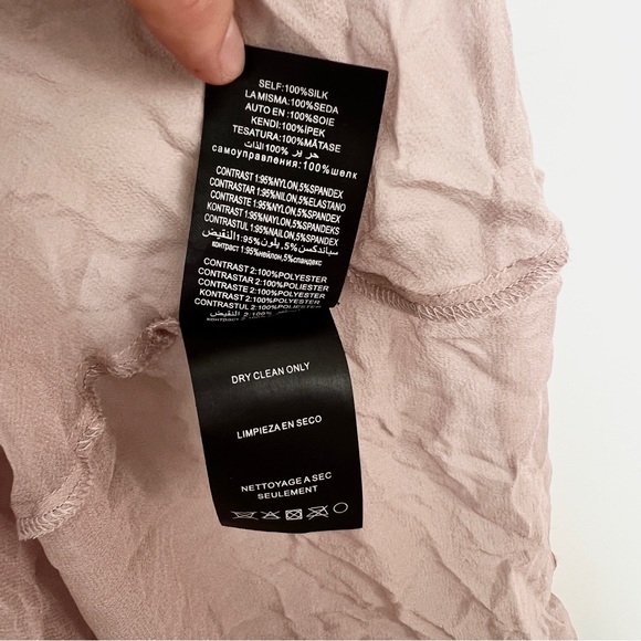 Bebe mauve pale blush rose sheer mesh romantic y2k 3D flower top - Picture 6 of 8